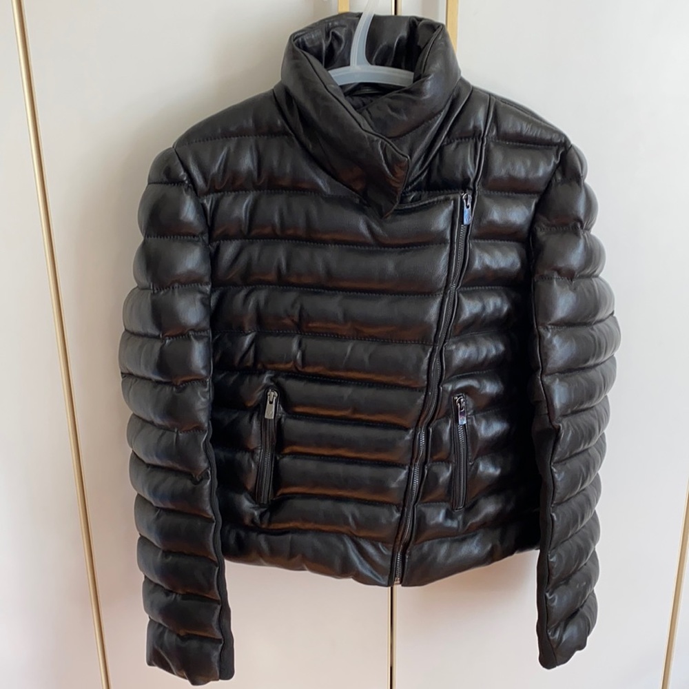 Bod & Christensen leather puffer jacket NWOT